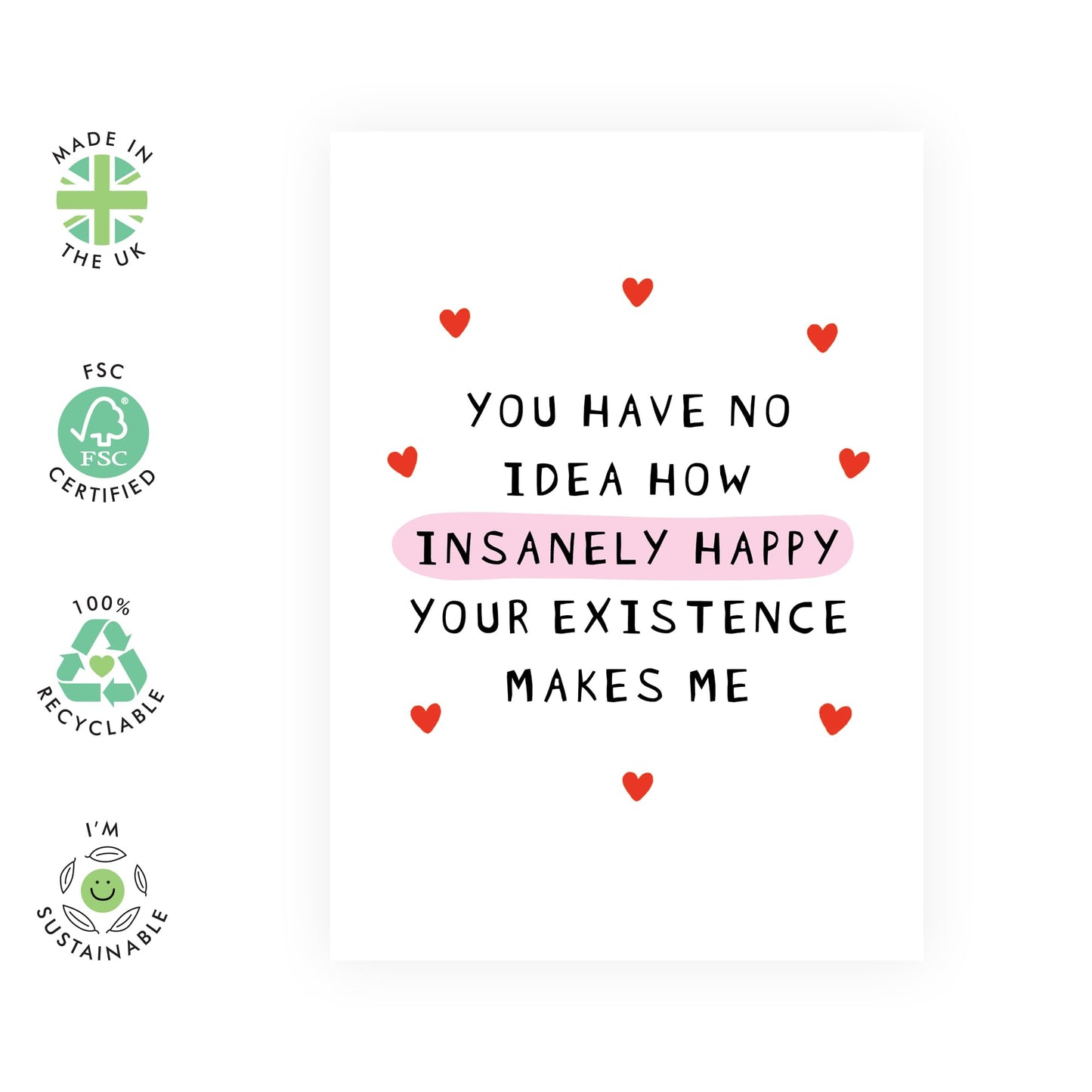 Sweet Anniversary Day Card - 'You're Existence' - Romantic Gifts for Husband, Wife, Married Couples, His, Her , Mum & Dad - Thanks for Staying - Comes with Fun Stickers