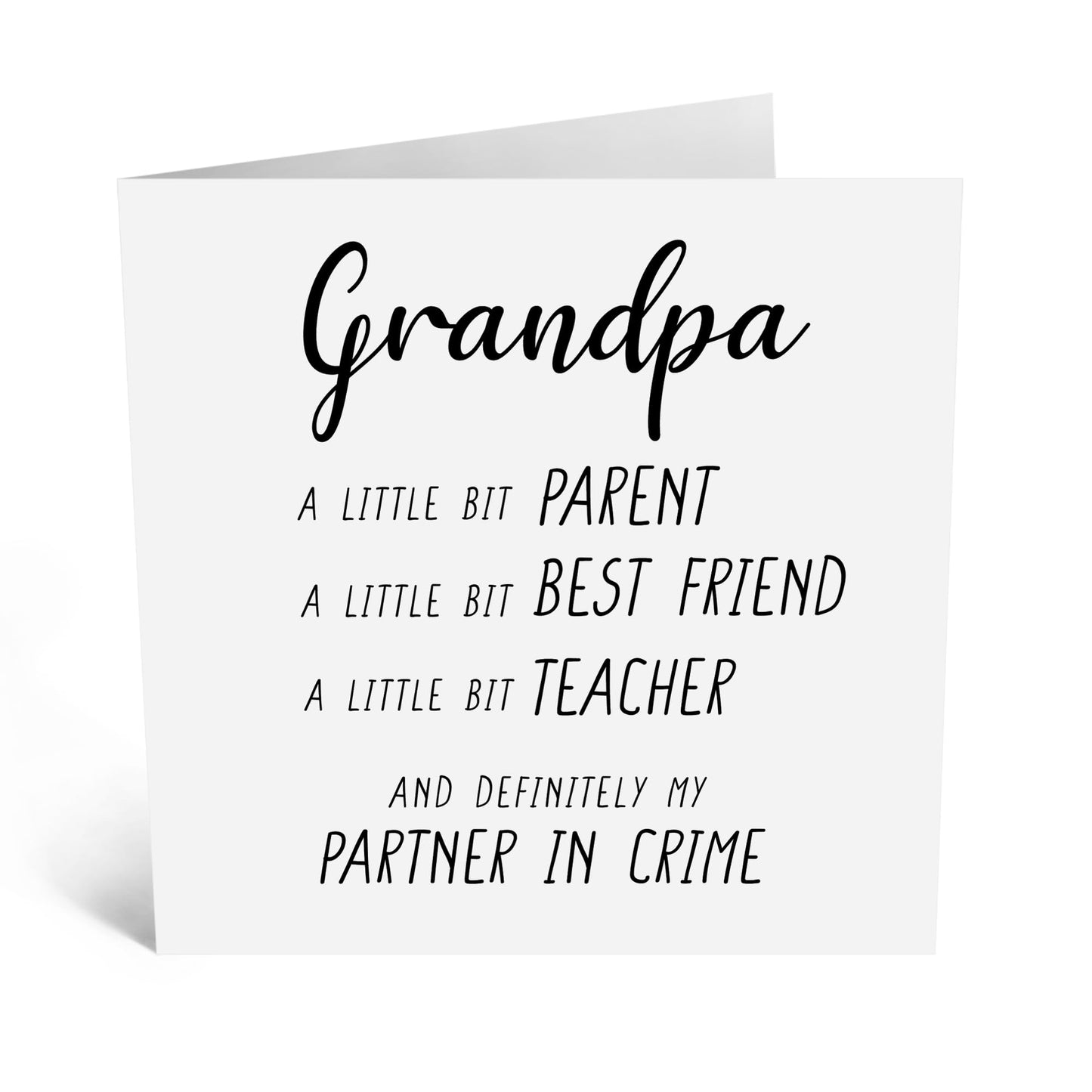 Greeting Card - 'GRANDPA PARTNER IN CRIME' - Perfect for Celebrating Your Mischievous and Beloved Grandpa - Ideal for Adding Humor and Warmth to His Special Day - Comes With Stickers By Central 23