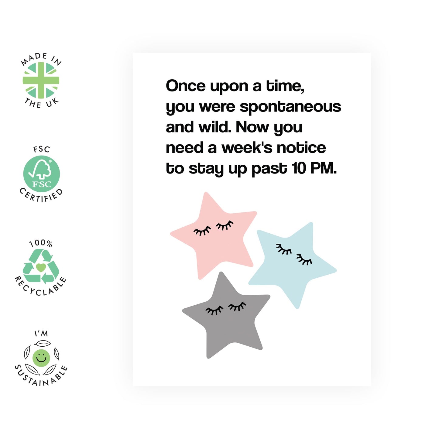 Best Friend Birthday Card - Stay Up Past 10pm - Funny Birthday Cards For Men Women - Cheeky Greeting Cards For Wife Girlfriend Sister - Comes With Stickers - By Central 23