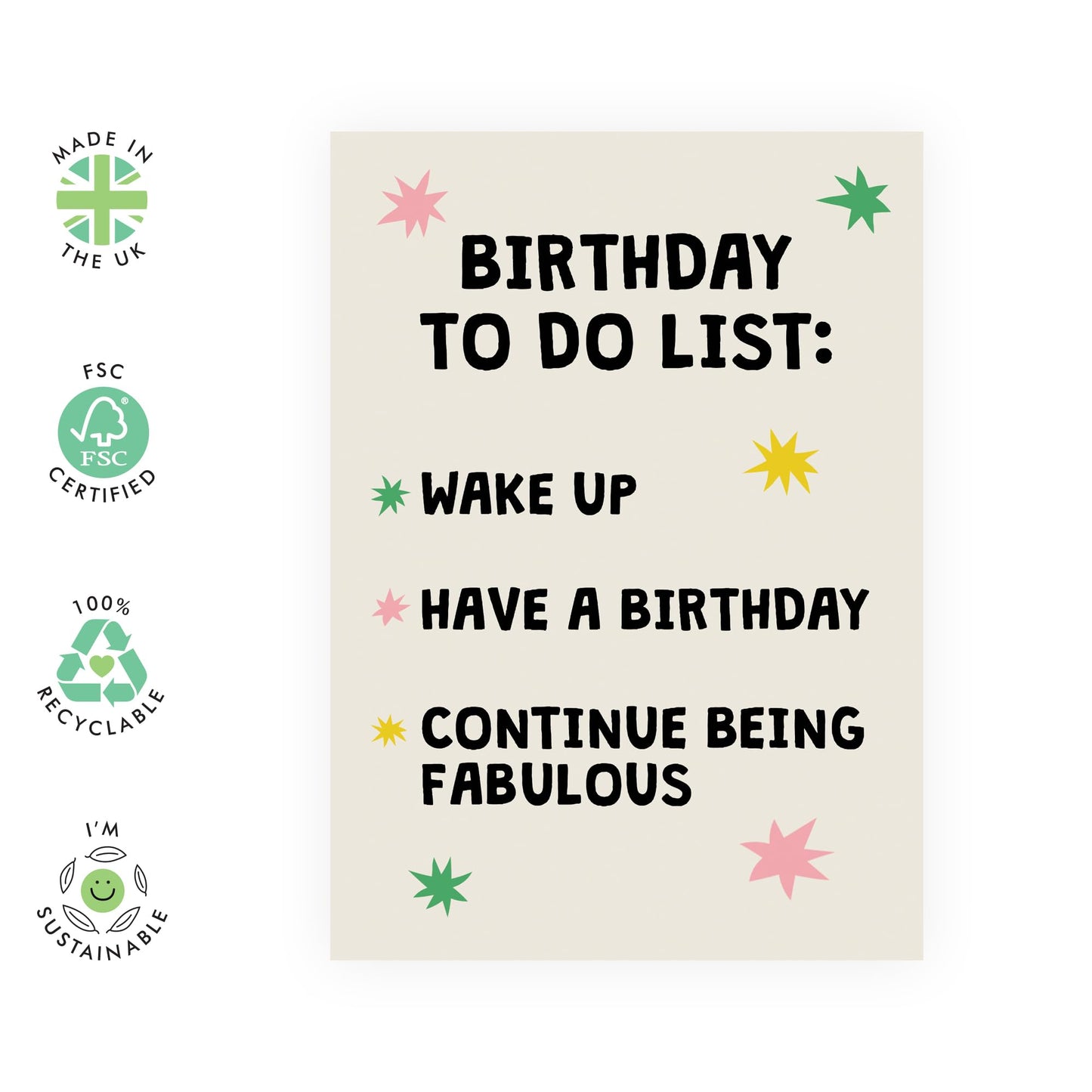 Birthday Cards For Her - Birthday To Do List - Birthday Greeting Card For Sister Bestie - Pretty Birthday Card For Mum Wife - Friend Birthday - Ladies Birthday Card - Comes With Stickers By Central 23