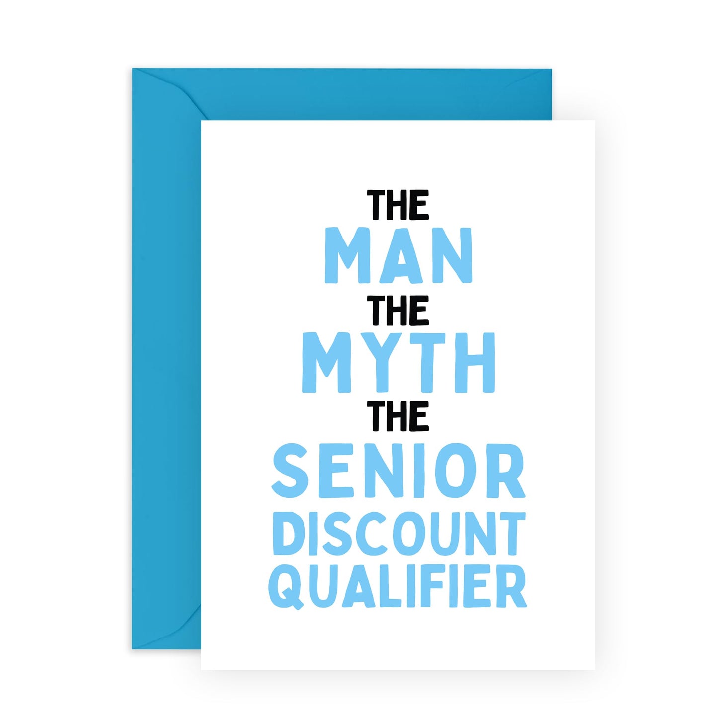 Funny Birthday Cards for Men - 'The Man The Myth The Senior Discount Qualifier' - 60th Birthday Gifts - For Men Dad & Senior Citizen - Humorous Card for Aging Men - Comes with Fun Stickers