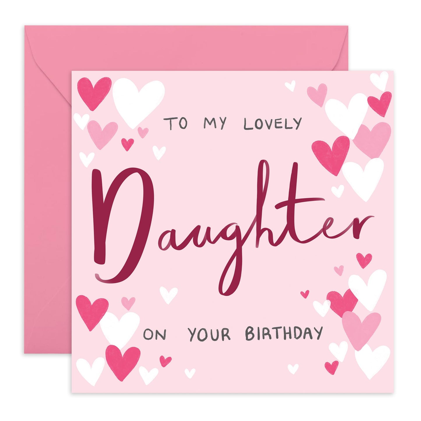 Daughter's Birthday Card - 'Daughter Floral' - Gifts for Girls, Children, Teenagers, Middleschool, Adults from Mum & Dad - Lovely - Comes with Fun Stickers