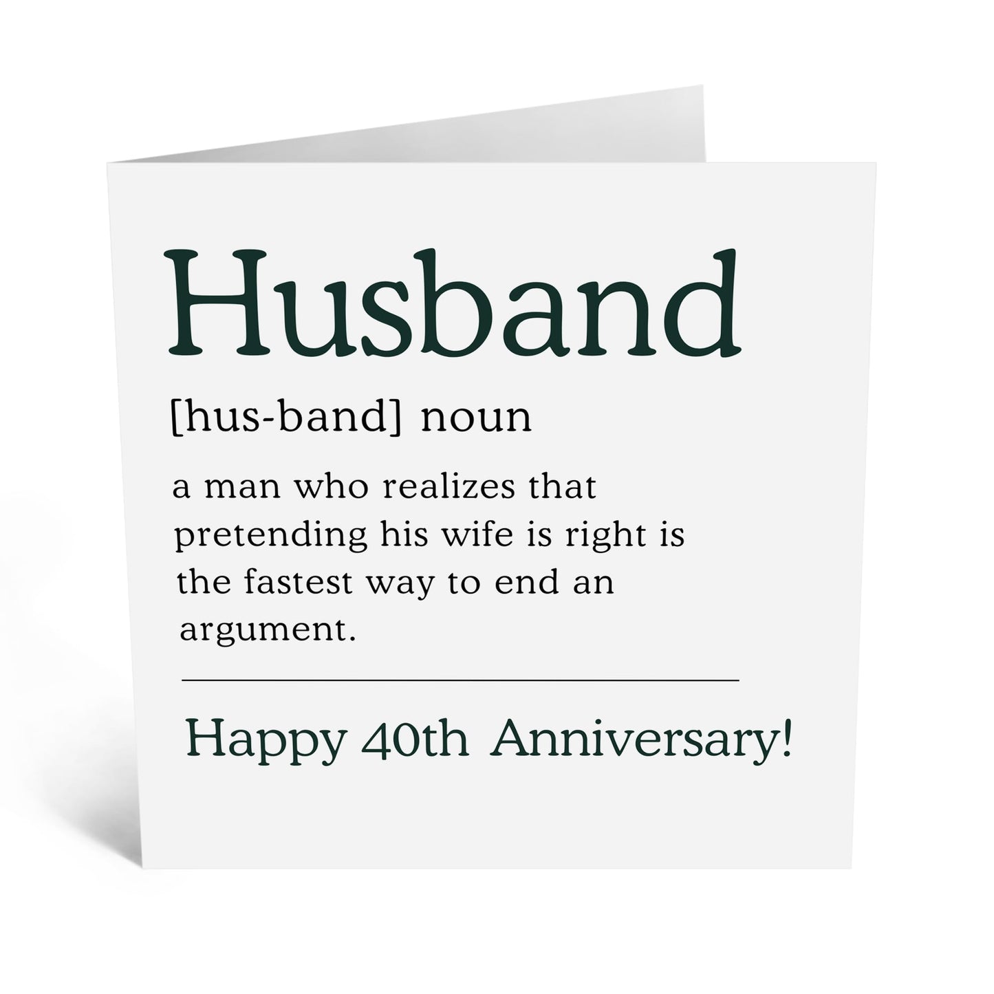 40th Wedding Anniversary Card - Husband Anniversary Card From Wife - Happy Anniversary Card For Him - Ruby Wedding - Forty Years - I Love You Gifts For Men - Comes With Cute Stickers By Central 23
