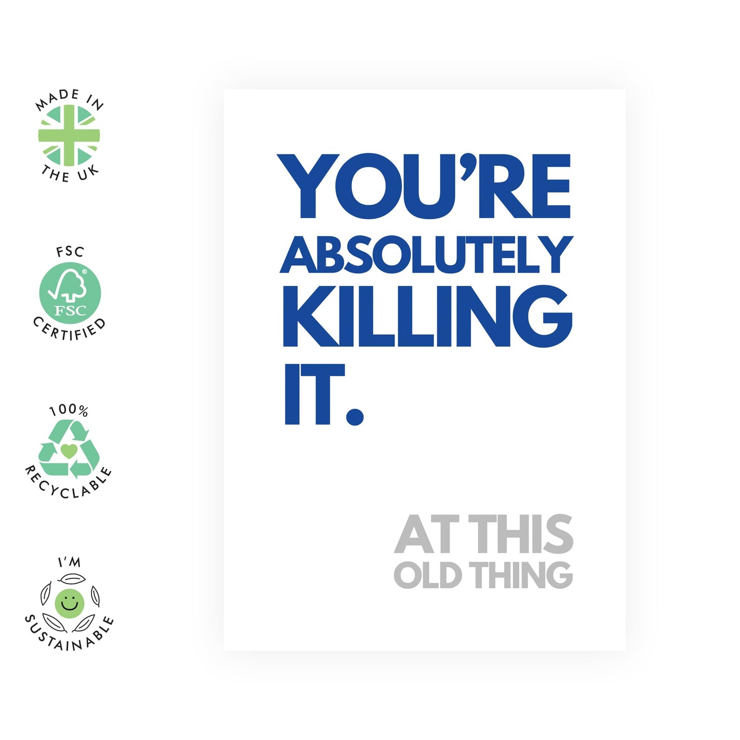 Birthday Card Dad - Absolutely Killing It - Funny Birthday Cards For Husband Grandad Brother - Greeting Cards For Men - Comes With Stickers - Blank Inside - By Central 23