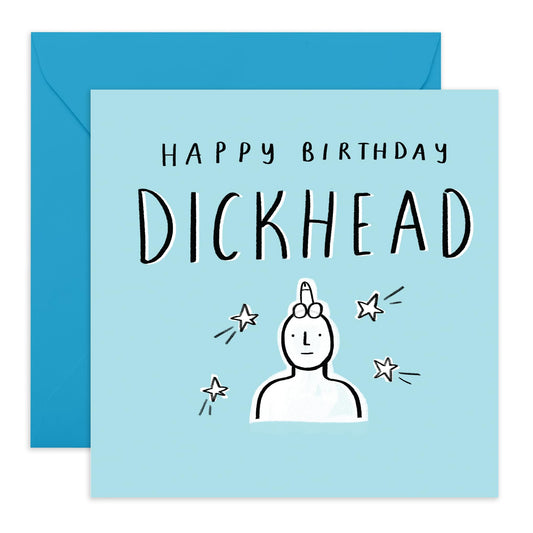 Funny Birthday Cards For Men - D*ckhead - Rude Birthday Card For Him - Naughty Gifts For Husband Boyfriend - Brother Birthday Cards - Comes With Stickers - By Central 23
