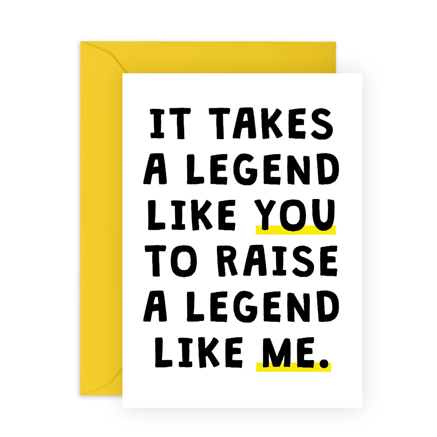 Birthday Card For Parents - Legend Like You Yellow Highlight - Greeting Cards From Son Daughter - Mothers Day Cards For Mum Aunt - Fathers Day Cards Dad Uncle - Comes With Fun Stickers By Central 23