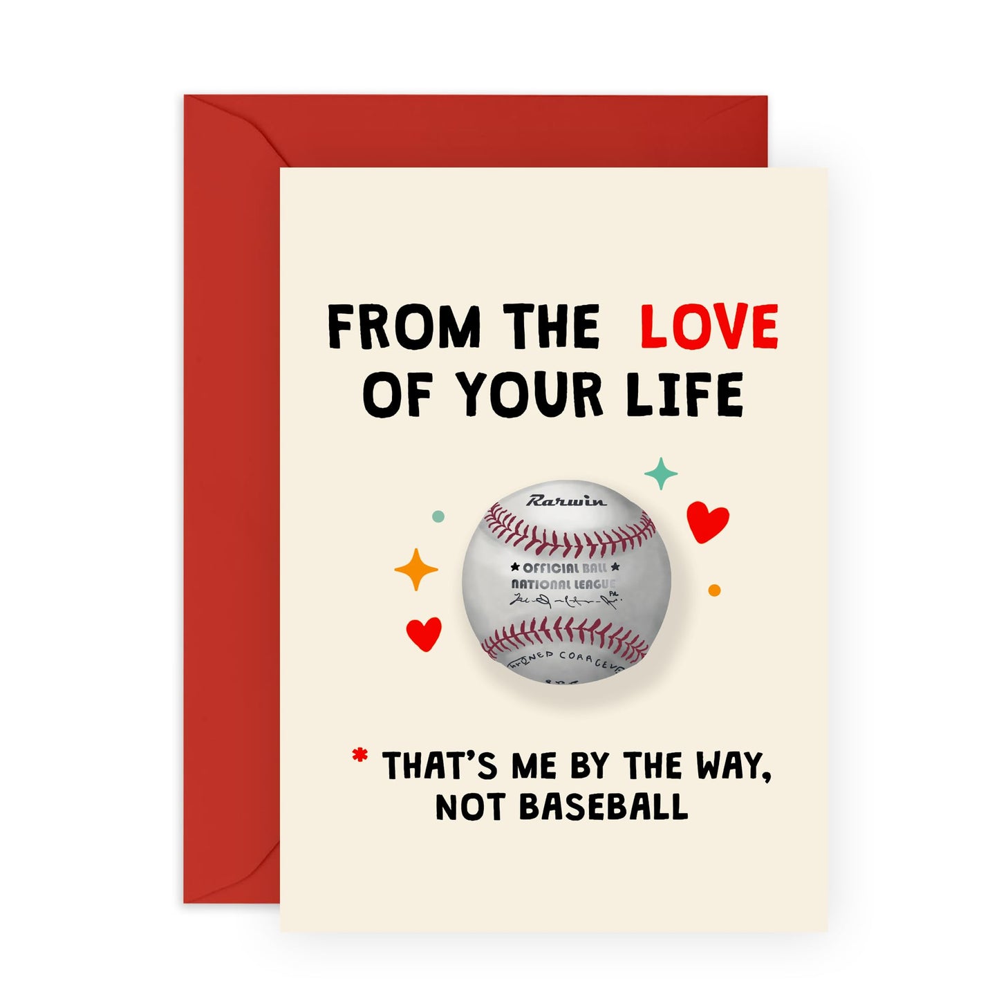 Valentines Day Card Girlfriend - Baseball Love Of Your Life - Anniversary Card Couple - Gift For Fiance - Love Cards For Wife - From Husband Boyfriend Partner -comes With Fun Stickers By Central 23