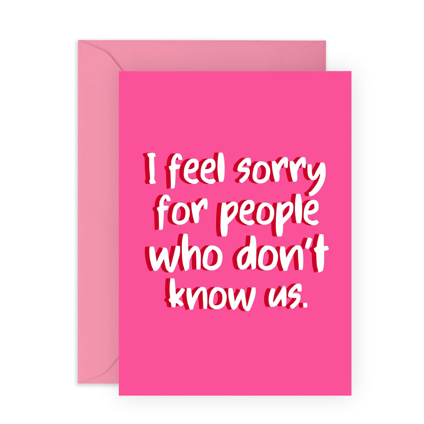 Cute Humor Birthday Card - 'Sorry For People' - Gifts for Besties, Best Friends, BFF, Colleagues, Partners, Girlfriend, Boyfriend, Sister, Sis, Cousin - Simple Pink - Comes with Fun Stickers