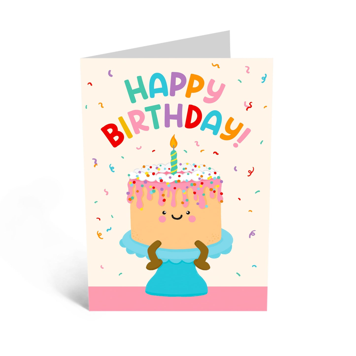 Greeting Card - 'HAPPY BIRTHDAY RAINBOW CAKE' - Perfect for Adding a Burst of Color to Birthday Celebrations - Ideal for Making the Special Day Extra Cheerful & Fun - Comes With Stickers By Central 23