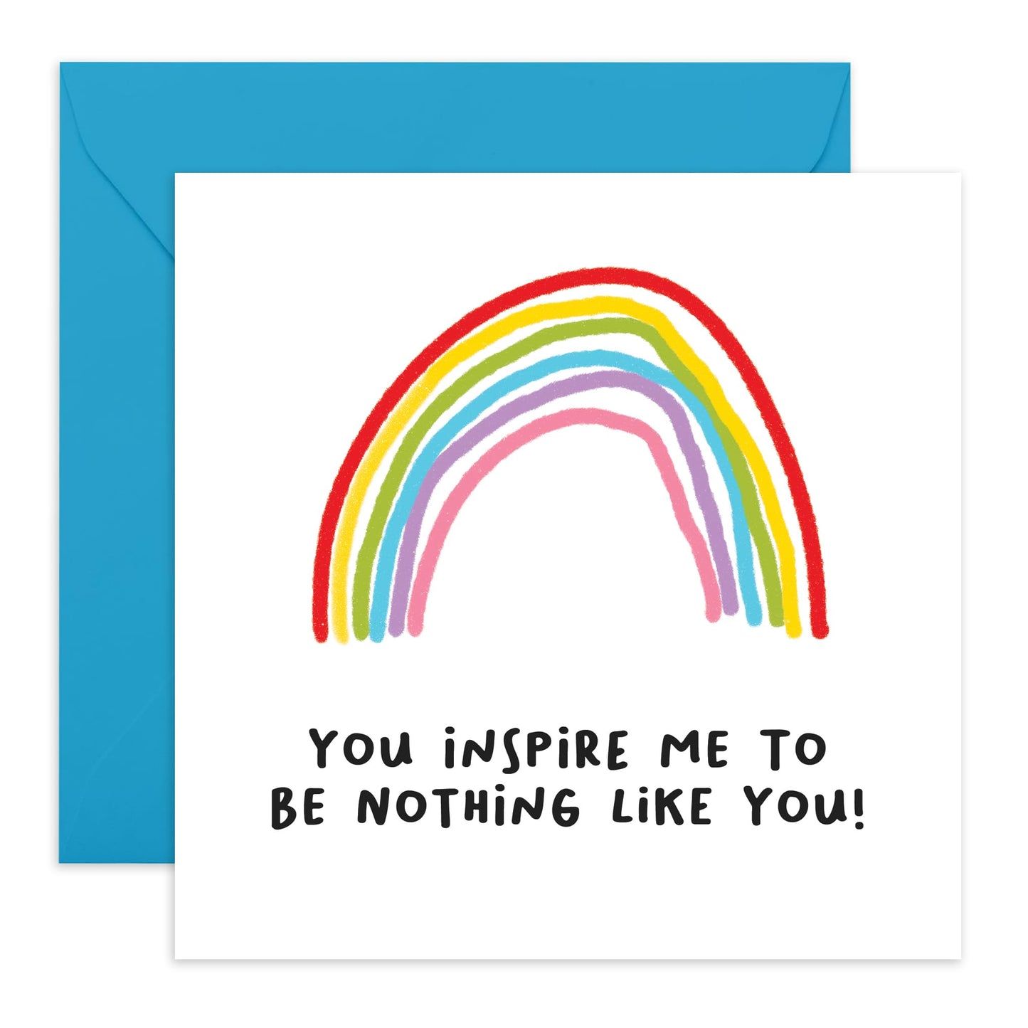 Funny Birthday Card Joke - 'Inspire Nothing Like You' - Gifts for Best Friends, Him, Her, Bestie, Mates, Colleagues, Co-workers, Cousin, Sister, Brother - Rainbow - Comes with Fun Stickers