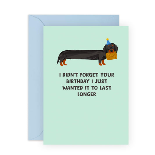 Birthday Card - 'FORGOT BIRTHDAY' - I Didn't Forget Your Birthday I Just Wanted It To Last Longer - For Boyfriend Girlfriend Friend- Ideal For Celebrating Birthday - Comes With Stickers By Central 23