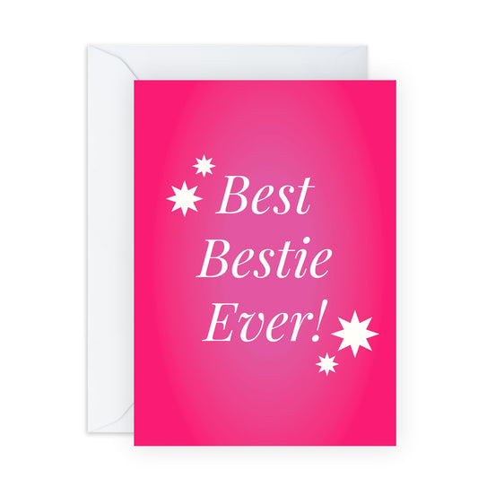 Thoughtful Friendship Greeting Card - 'Best Bestie Ever' - Gifts for Best Friends, BFFs, Besties, Gals, Girlfriend, Mum, Sister, Sis, Auntie, Colleagues - Missing You - Comes with Fun Stickers