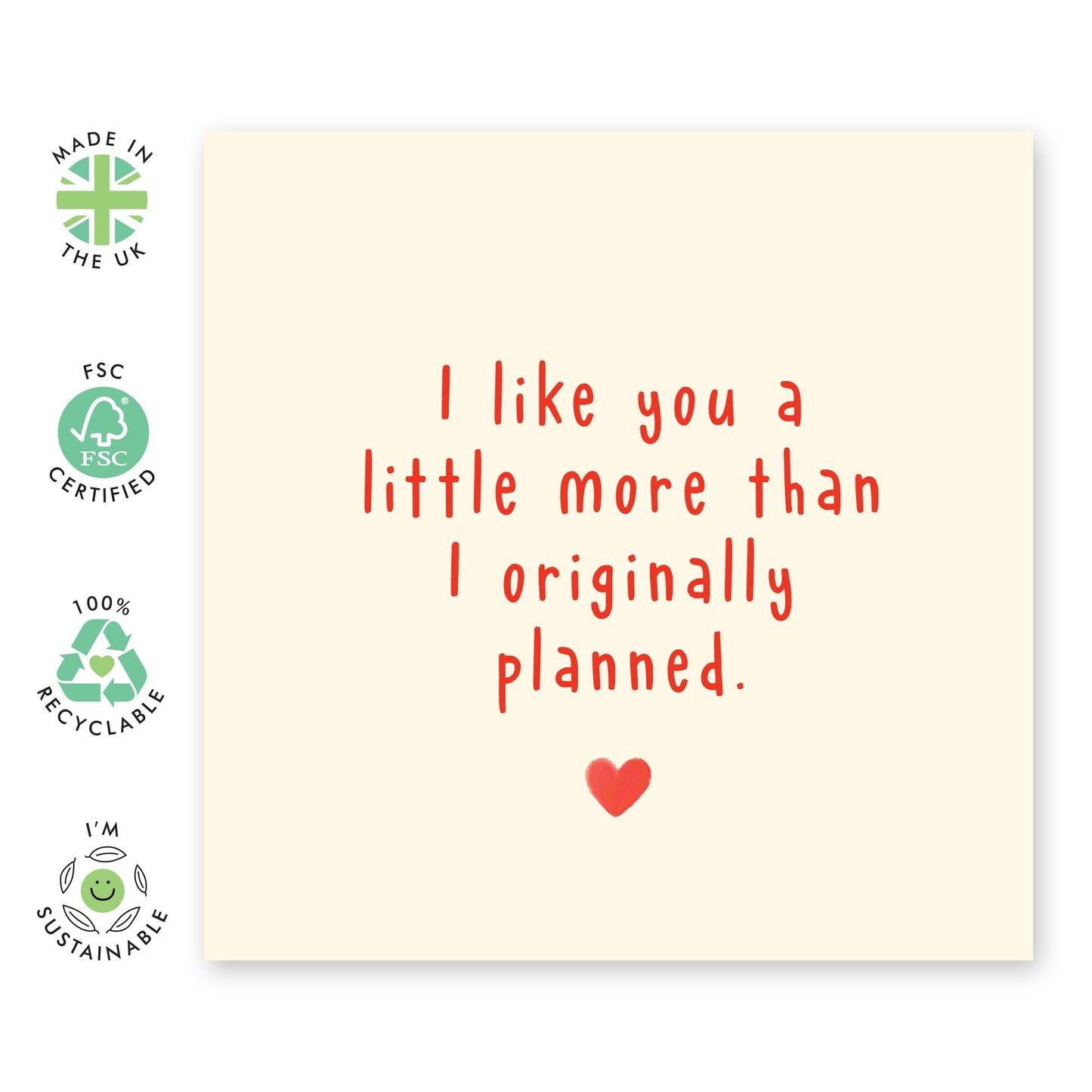 Funny Engagement Card - Sweet Thinking Of You Card - I Like You For Valentines Day - I Like You More Than I Planned - I Love You Gifts For Him Her - Comes With Stickers By Central 23
