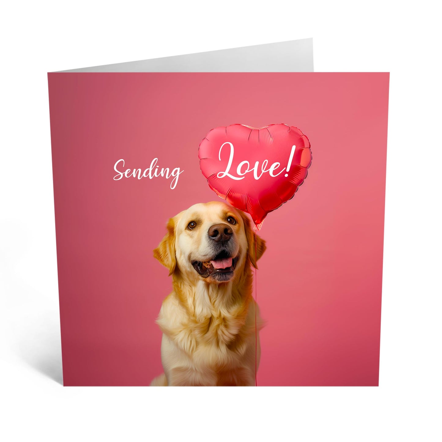 Greeting Card - 'SENDING LOVE BALLOON LABRADOR' - Perfect for Sending Warm Wishes with a Touch of Canine Charm - Ideal for Labrador Lovers & Add a Heartfelt Message - Comes With Stickers By Central 23