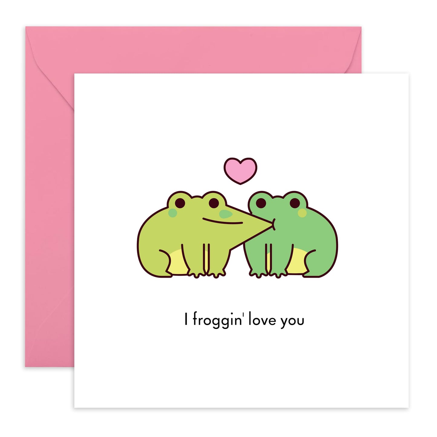 Adorable Couple's Love Card - 'I Froggin Love You' - Gifts for Him, Her, Wife, Husband, Girlfriend, Boyfriend, Spouse - Suck & Kiss Cheeks - Comes with Fun Stickers