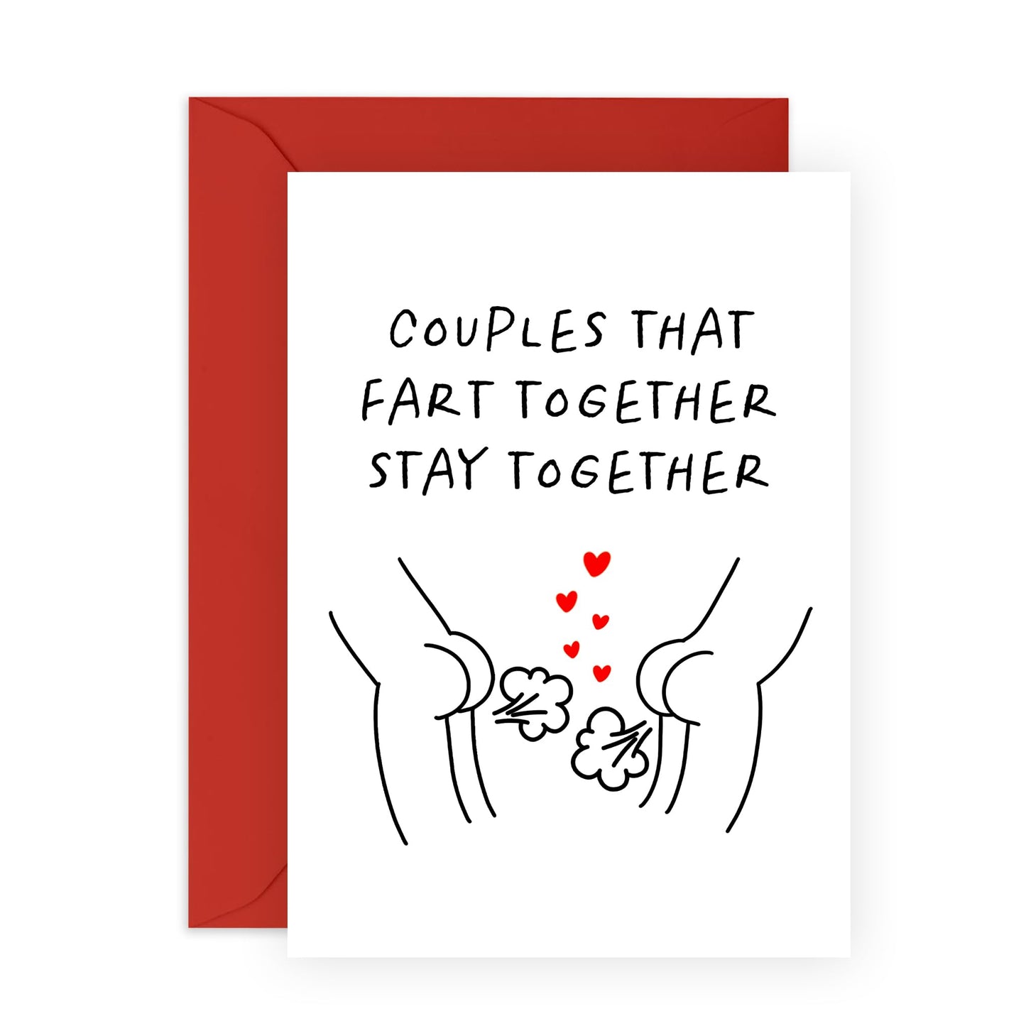Wedding Anniversary Cards Couple - Fart Together Stay Together - Cheeky Anniversary Cards For Wife Husband - Valentines Day Cards For Boyfriend Girlfriend - Comes With Stickers - By Central 23