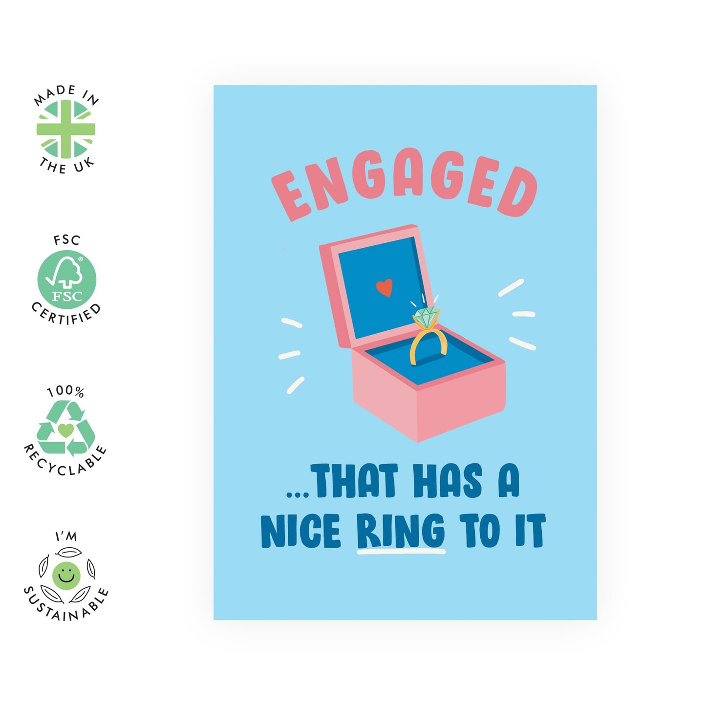 Congratulations Card for Engagements - 'Nice Ring To It' - Gifts for BFF, Best Friend, Cousin, Cuz, Family, Bestie, Sister, Co-worker, Colleagues - Get it - Comes with Fun Stickers