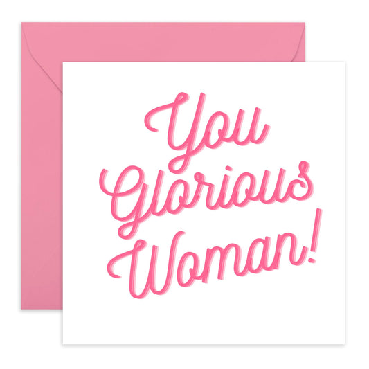 Affirmation Cards For Women - You Glorious Woman! - Wife Anniversary Card - Mum Birthday Card - Happy Mother's Day Cards - Gifts For Her Nan Aunt Best Friend - Comes With Stickers By Central 23