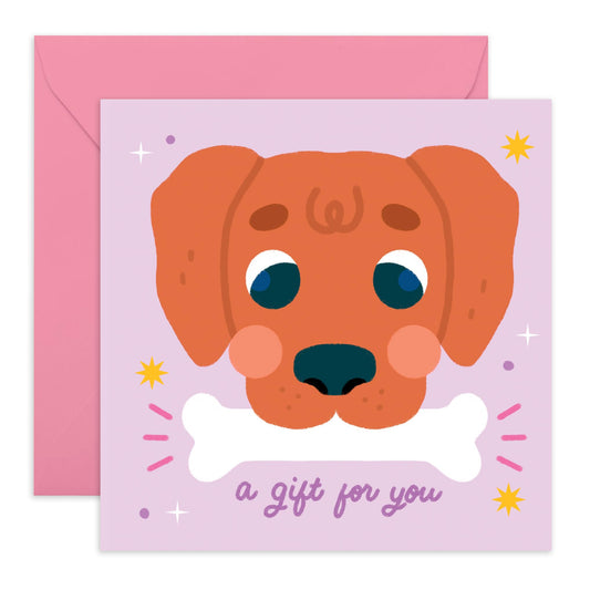 Dog Birthday Card - A Gift For You Bone - Cute Birthday Cards From The Pet - Greeting Cards For Dog Mum Or Dog Dad - Fur Parents - Gifts For Him Her - Comes With Stickers - By Central 23