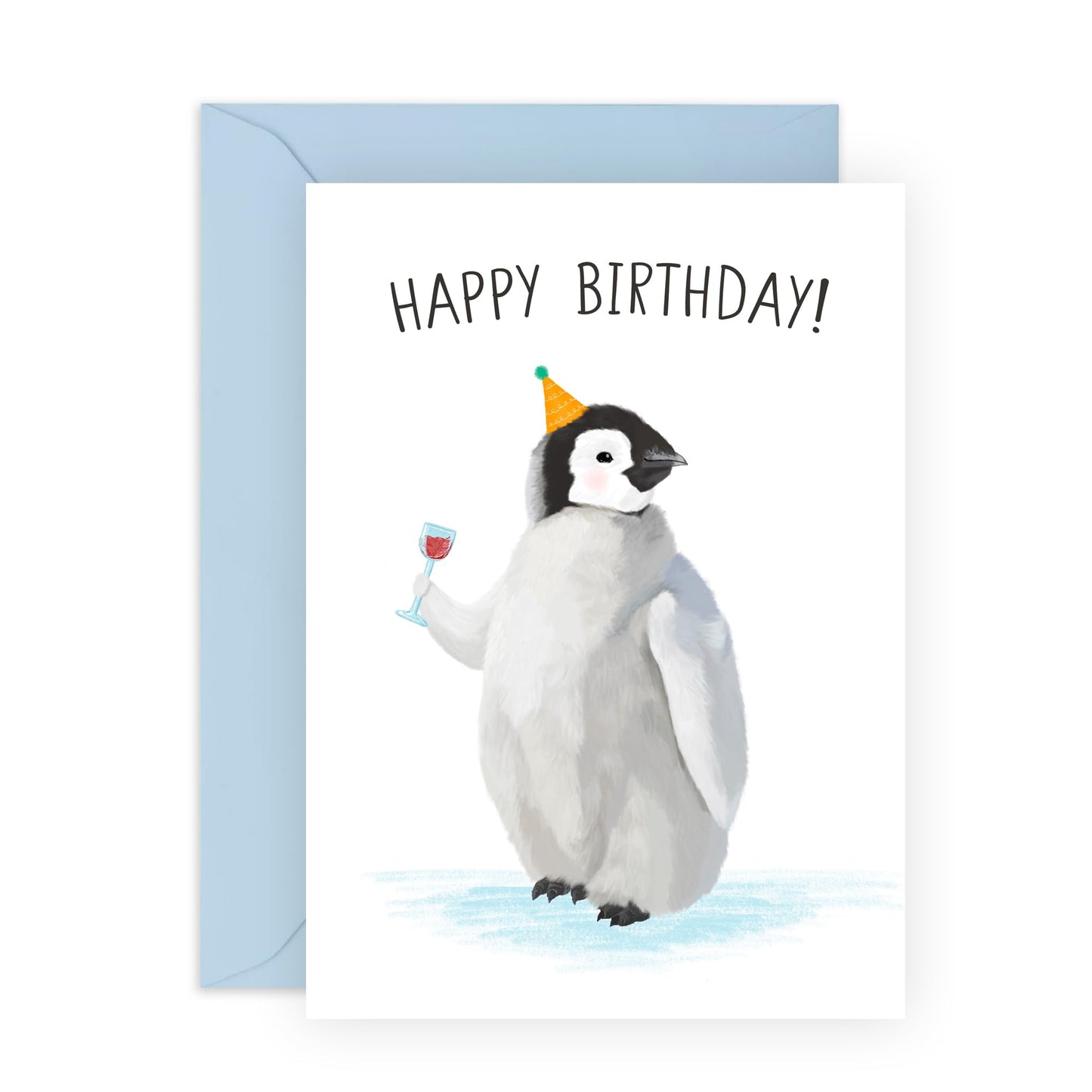 Penguin Birthday Card - Cute Greeting Cards For Female Ladies Her - Sister Birthday Card - Gifts For Mum Wife Girlfriend Friends - Friend Birthday Cards For Women - Comes With Stickers - By Central 23