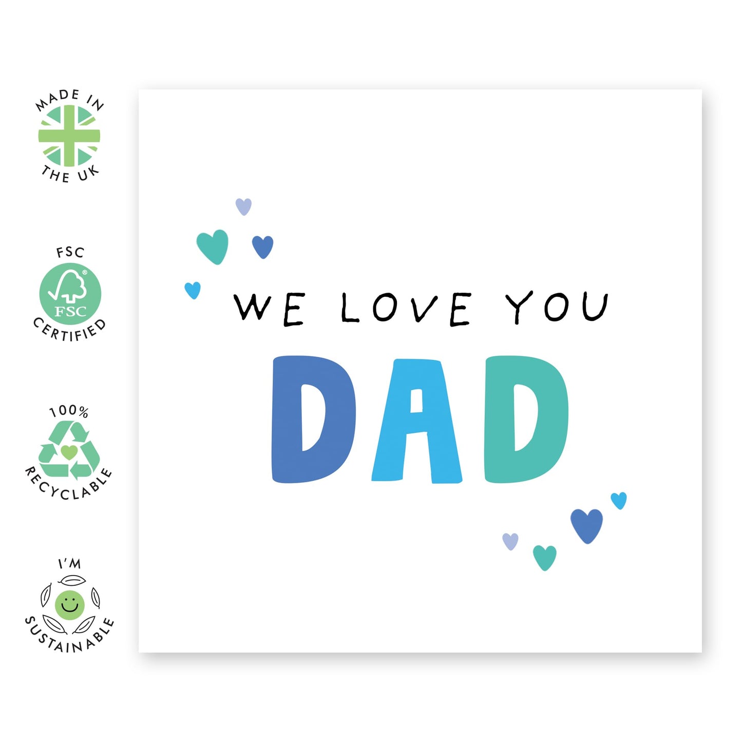 Birthday Cards For Dad - We Love You Dad - Dad Bday Card - Happy Fathers Day Card From Daughter Son - Thank You Appreciation Gifts For Him Men Papa Pop - Comes With Fun Stickers By Central 23
