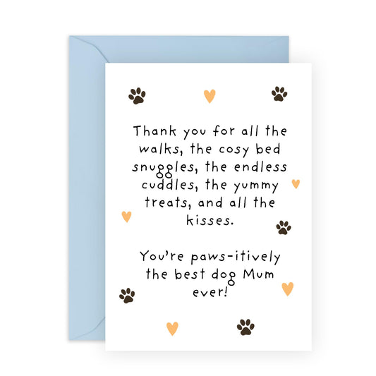 Dog Mum Birthday Card - Sweet Mother's Day Card For Fur Parents, Mum, Dog Mama, Pet Owners, Her, Women - Cute Message from Fur Baby - Comes With Fun Stickers