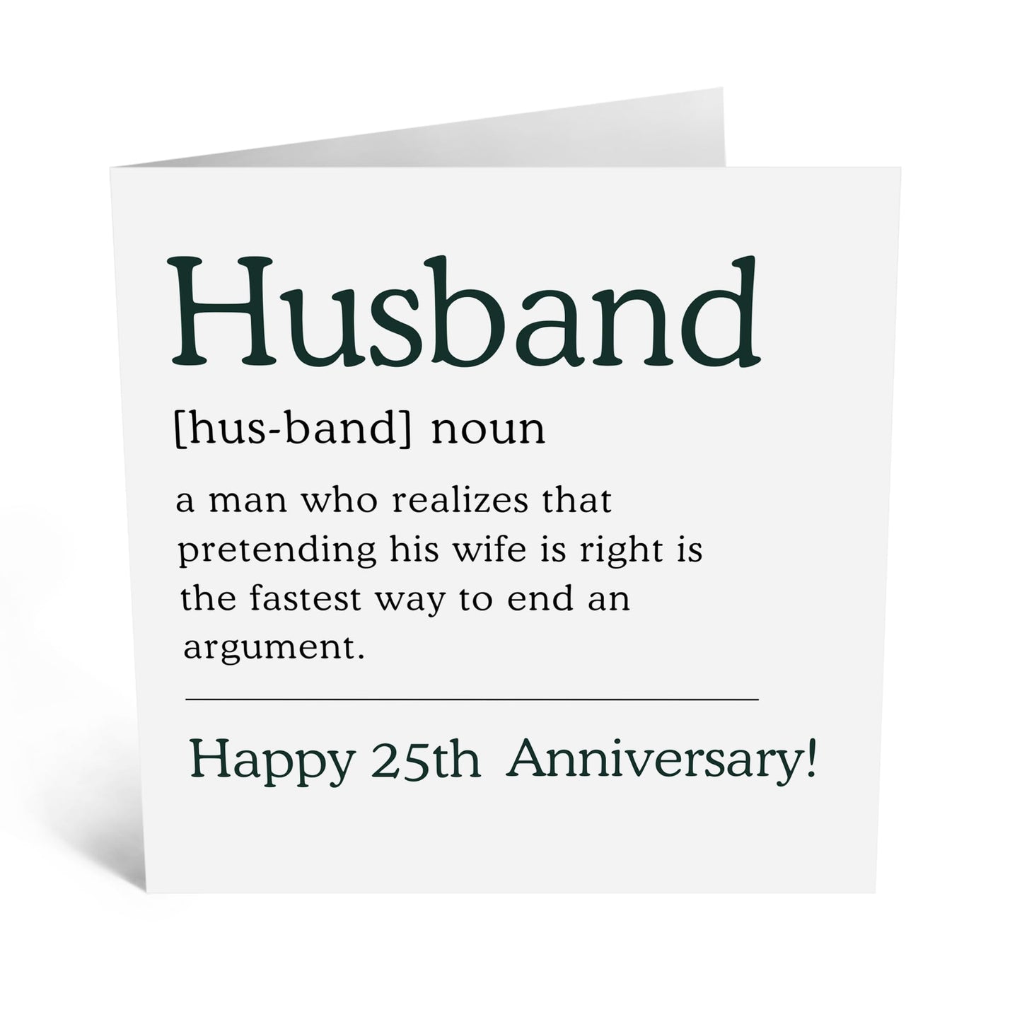 25th Wedding Anniversary Card - Husband Anniversary Card From Wife - Happy Anniversary Card For Him - Silver Wedding - Twenty Five Years - I Love You Gifts For Men - Comes With Stickers By Central 23