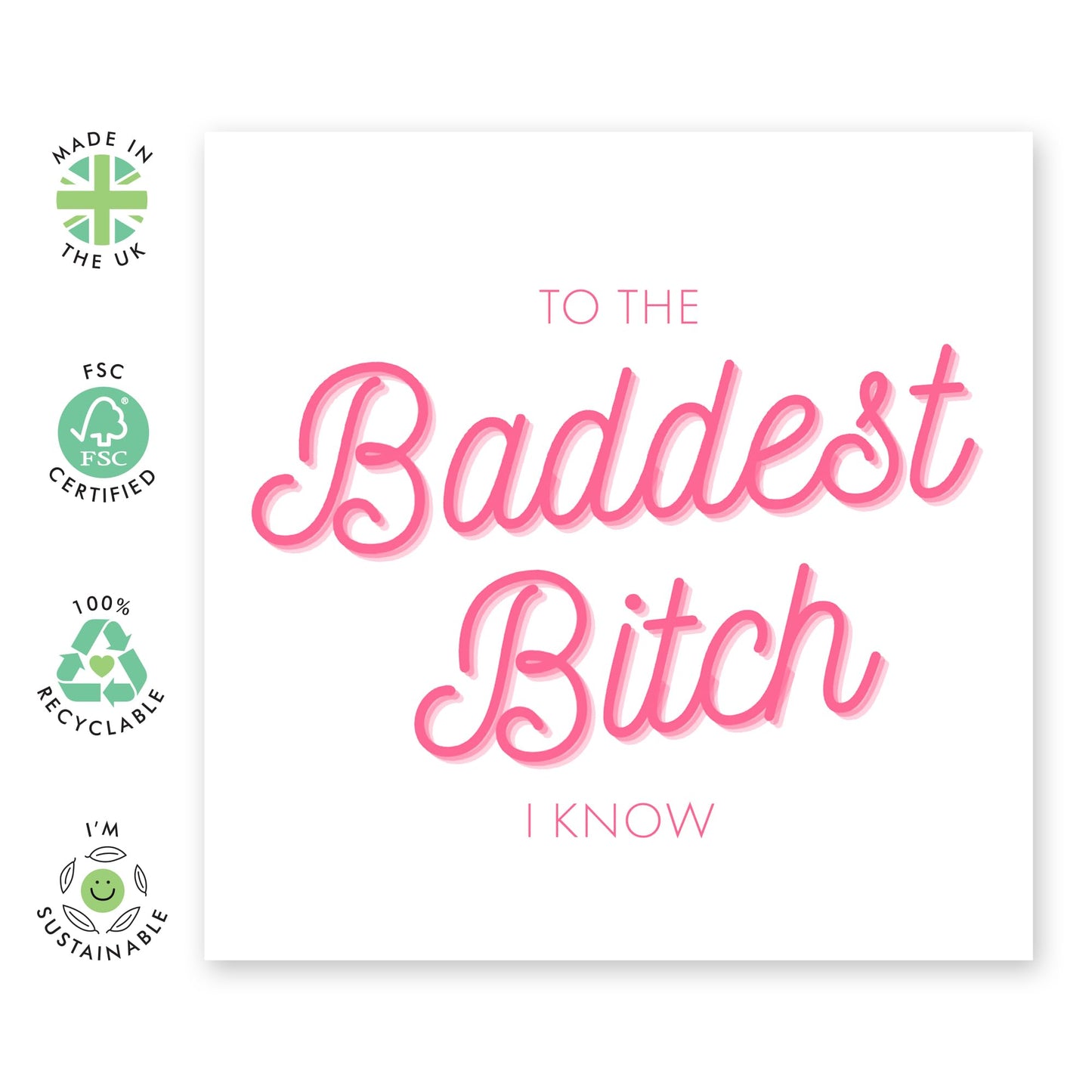 Affirmation Cards For Women - To The Baddest B*tch I Know - Wife Anniversary Card - Best Friend Birthday Card - Mother's Day Cards For Mum- Gifts For Her Nan Aunt - Comes With Stickers By Central 23