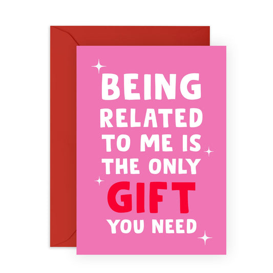 Funny Birthday Cards For Women - The Only Gift You Need Pink - Cheeky Greeting Cards For Mum - Sister Birthday Card - Gifts For Her Female Ladies - Comes With Stickers - By Central 23