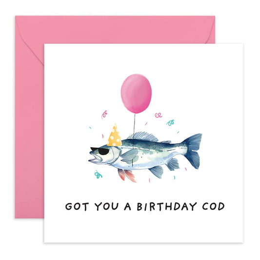 Funny Birthday Card For Her Him - Got You A Birthday Cod - Puns Jokes Humour - Happy Birthday Card For Men Women Friends Sister Brother - Comes With Cute Stickers By Central 23