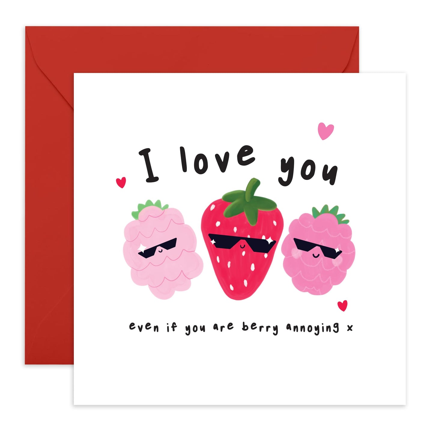 Valentines Cards For Boyfriend Girlfriend - I Love You Even If You Are Berry Annoying - Funny Anniversary Cards For Couples - Wedding Card For Wife Husband - Comes With Stickers By Central 23
