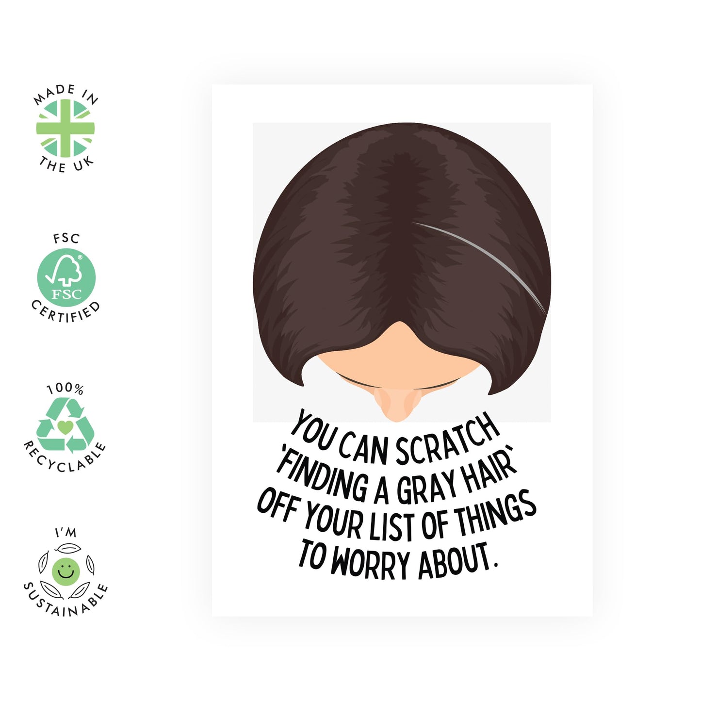 Birthday Cards For Women Mum Wife Aunt - Finding A Grey Hair - Hilarious Greeting Cards For Her - Humour Greeting Card - Funny Cards For Friends - Comes With Stickers By Central 23