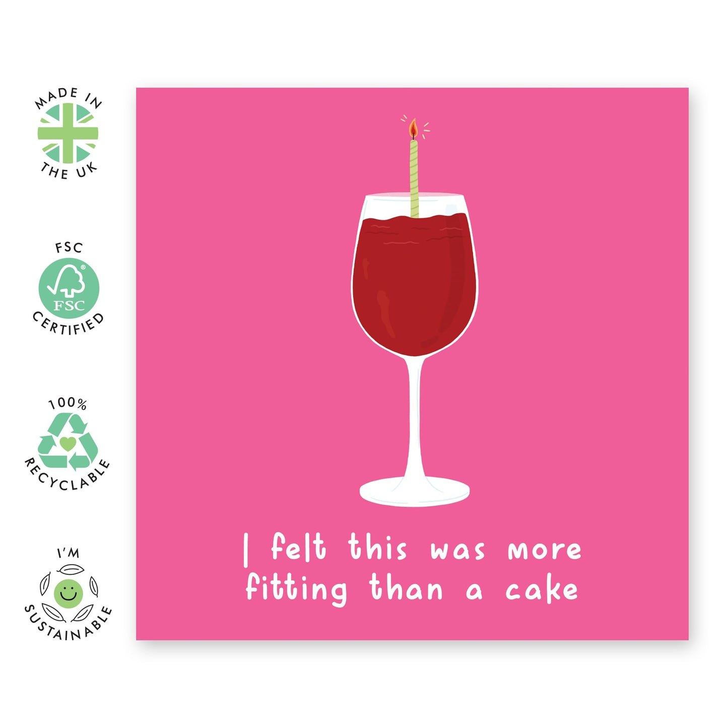 Birthday Card for Wine Lovers - 'This Was More Fitting Wine' - Gifts for Girlfriend, Bestie, Girls, Co-worker, Colleague, Sister, Sis, Auntie - Wine Cake- Comes with Fun Stickers