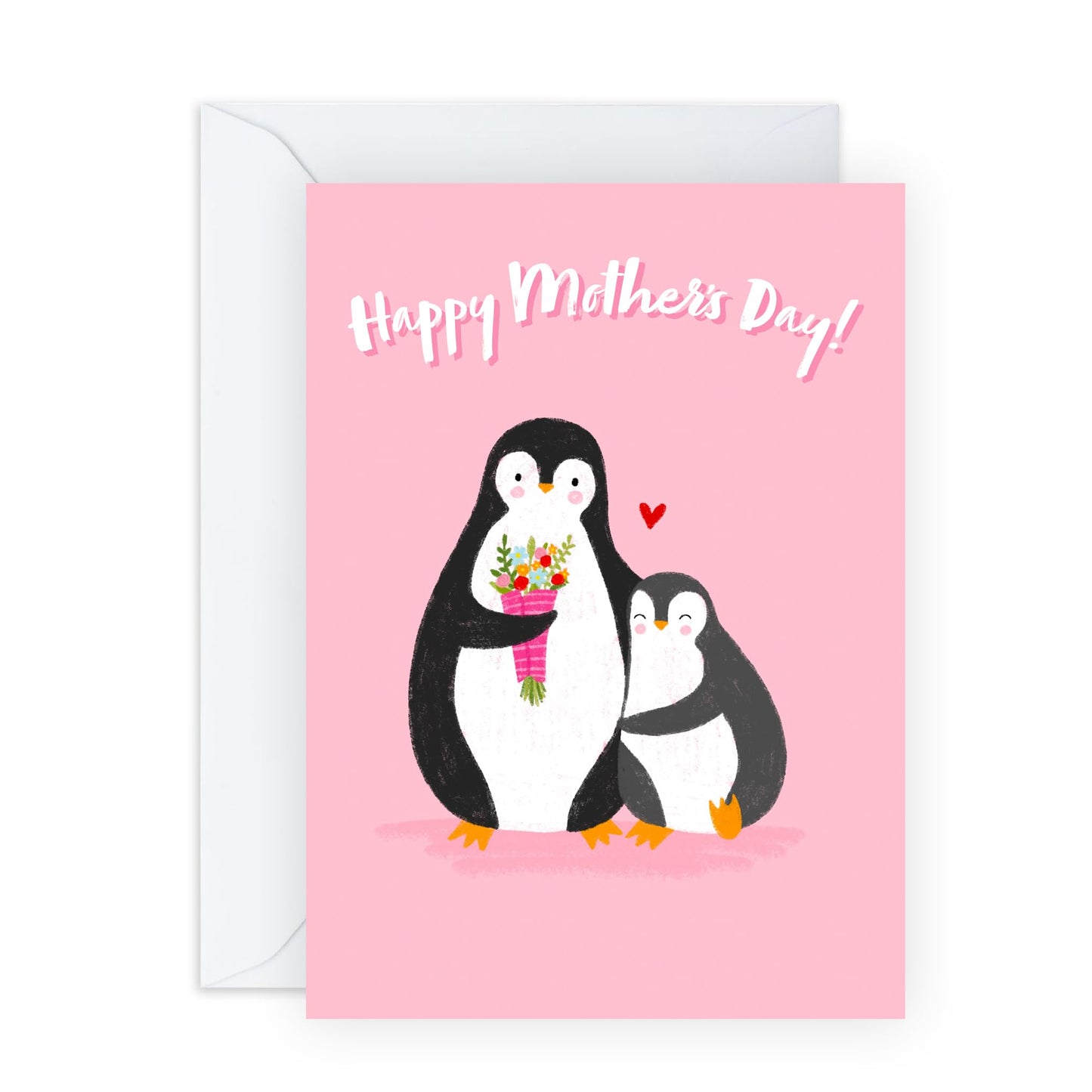 Adorable Mother’s Day Card – Cute Penguin Design for Mum, Mummy, Mama, Ma, Mam, Wife, Grandma, Nan, In Law, Sister, Her, Women from Son, Daughter, Husband, Family - Animals - Comes with Stickers