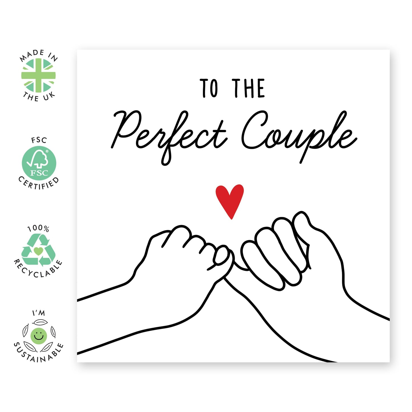 Cute Love Card for Them - 'The Couple' - Gifts for Friend, Brother, Sister, Mum, Dad, Parents, Cousin - Valentines Day Pinky Swear - Comes with Fun Stickers