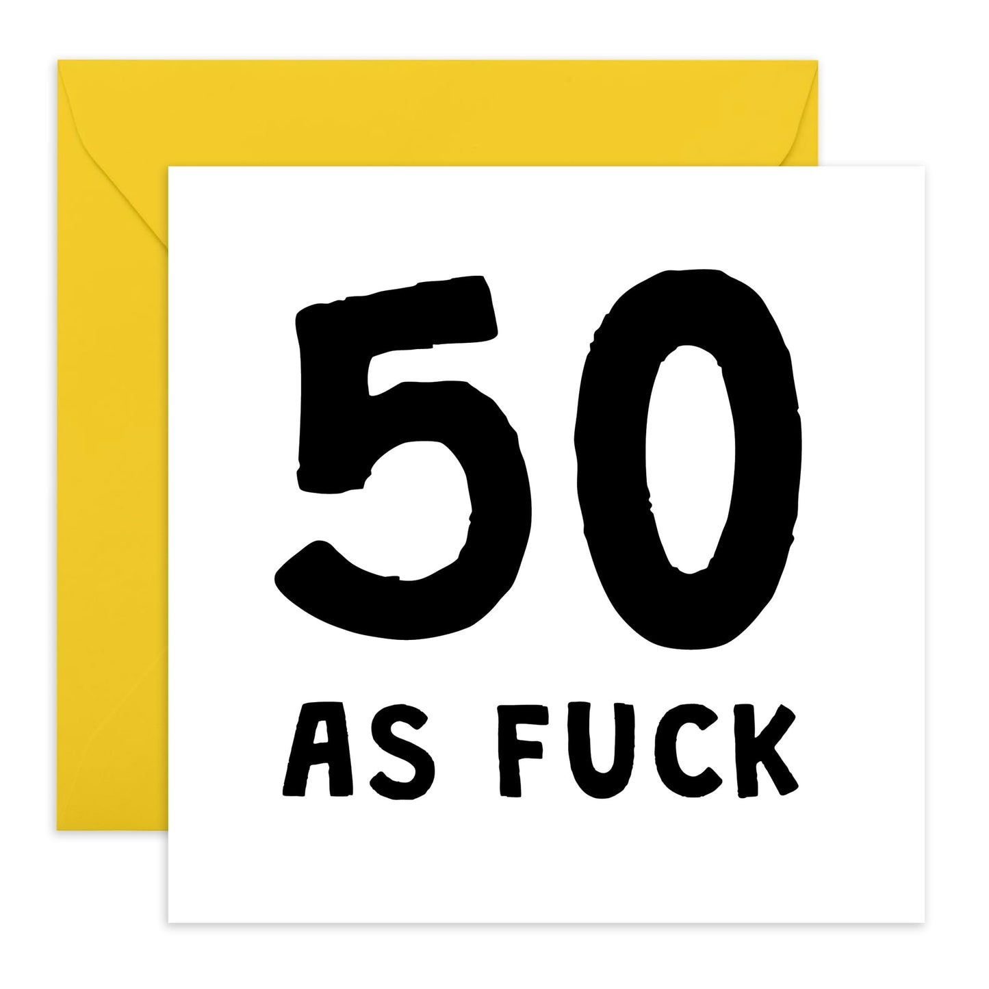 50th Birthday Card For Men Women - 50 As Fuck - Wife Husband Birthday Greeting Card - Happy Fiftieth Birthday Cards For Male Female Friends - Comes With Fun Stickers By Central 23