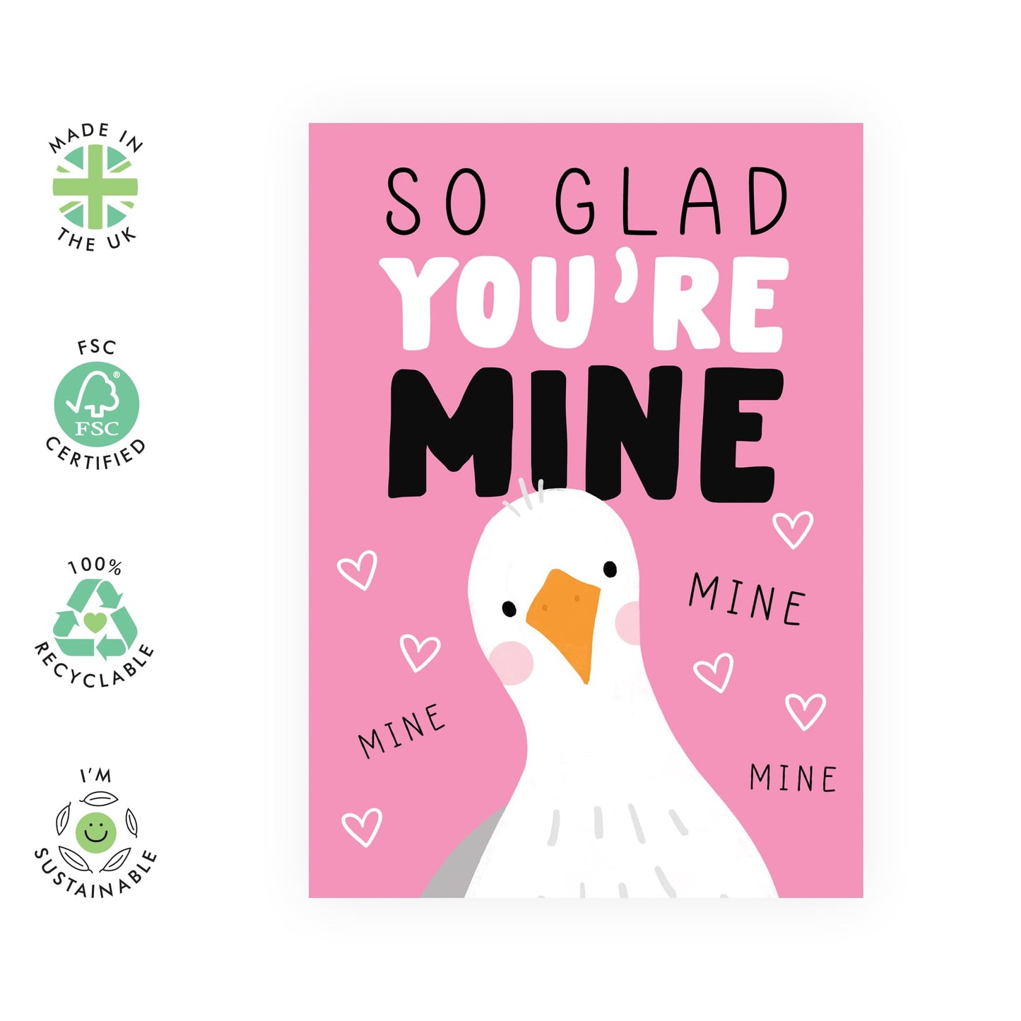 Boyfriend Birthday Card - I'm So Glad You're Mine - Sweet Valentines Day Cards For Girlfriend Wife Husband - Anniversary - Gifts For Him Her Men Women - Comes With Stickers By Central 23