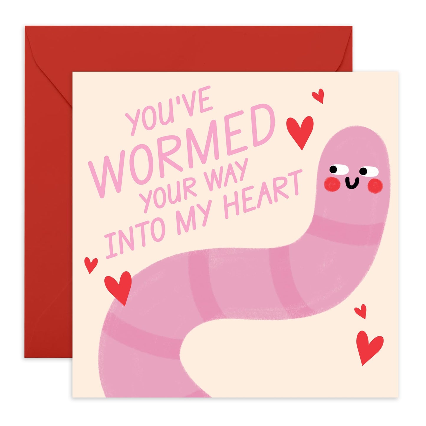 Cute & Romantic Anniversary Card - 'Wormed Your Way' - Sweet Greetings for Husband, Wife, Couples, Married, Girlfriend, Boyfriend, Him, Her - Most Valued - Comes with Fun Stickers