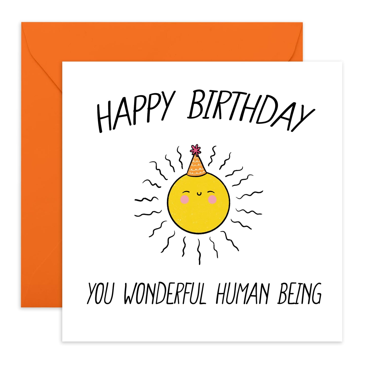 Happy Birthday Card For Him Her - Wonderful Human Being - Sweet Birthday Cards For Men Women - Gifts For Mum Or Dad - Best Friend - Comes With Stickers - By Central 23