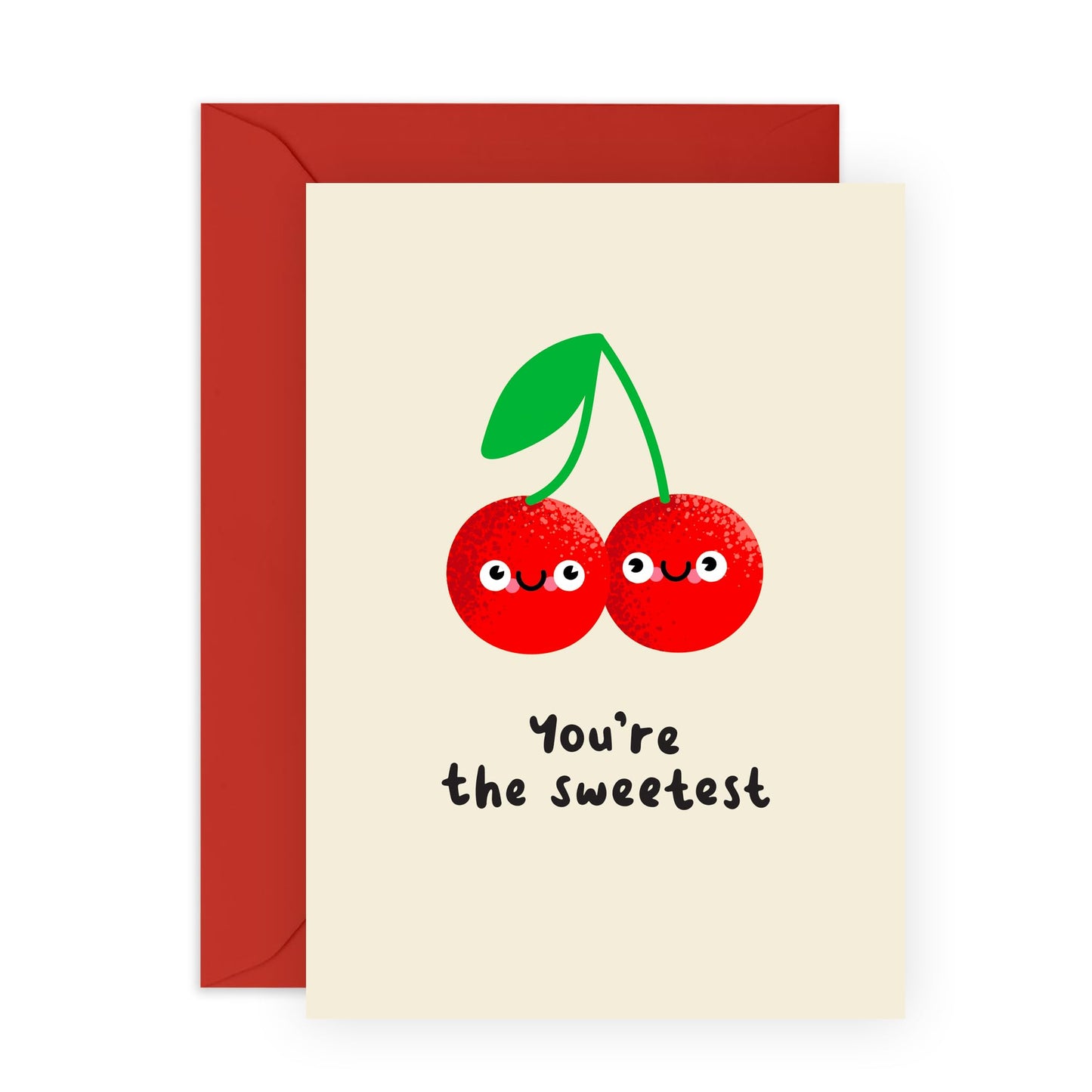 Charming Greeting Card - 'SWEETEST CHERRY' - Perfect for Celebrating Special Muments and Affection - Ideal for Him, Her, Friends, Family, and Anyone You Hold Dear - Comes With Stickers By Central 23