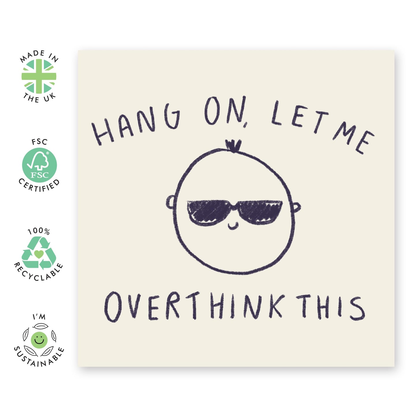 Happy Birthday Card - Hang On Let Me Overthink This - Gifts For Auntie Uncle Nephew Niece - Cheeky Birthday Greeting Cards For Men Women - Comes With Fun Stickers By Central 23