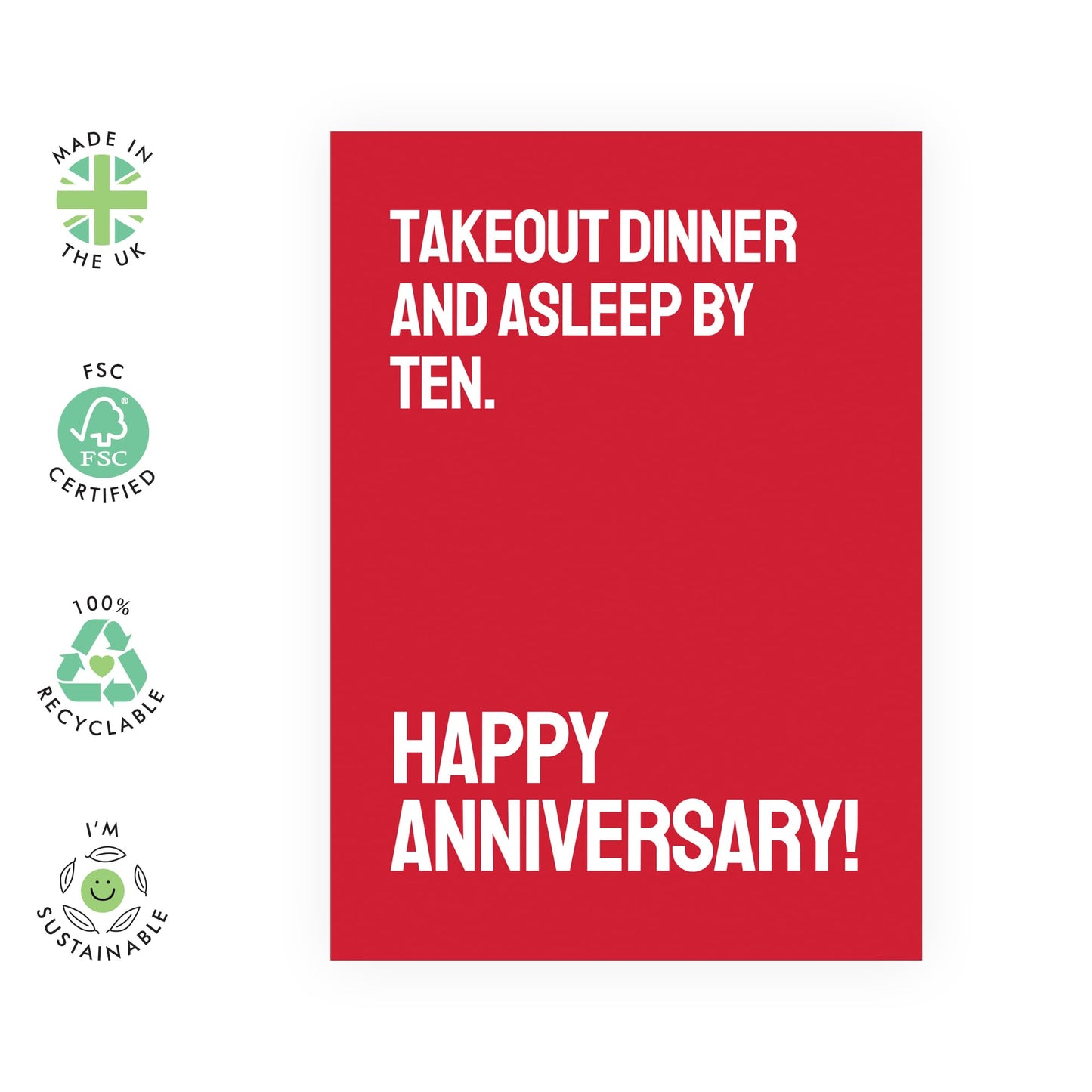 Anniversary Greeting Card - 'ASLEEP BY 10 ANNIVERSARY' - Perfect for Celebrating a Milestone with a Touch of Humor - Ideal for Couples Who Enjoy a Fun Twist - Comes With Stickers By Central 23