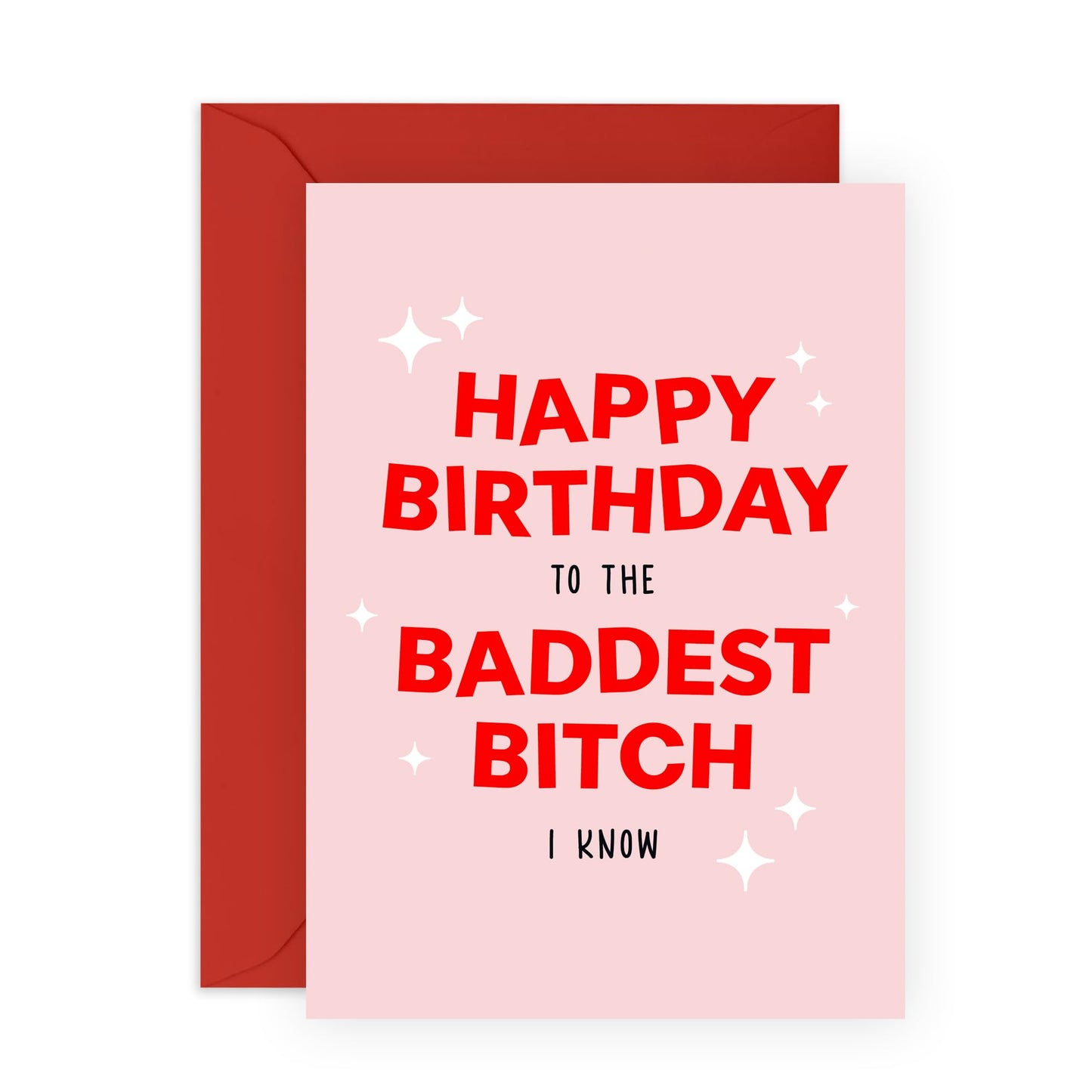 Funny Birthday Cards For Women - To The Baddest Bitch I Know Rainbow - Best Friend Birthday Card - Gifts For Her Women Mum Daughter Aunt Nan - Comes With Fun Stickers By Central 23