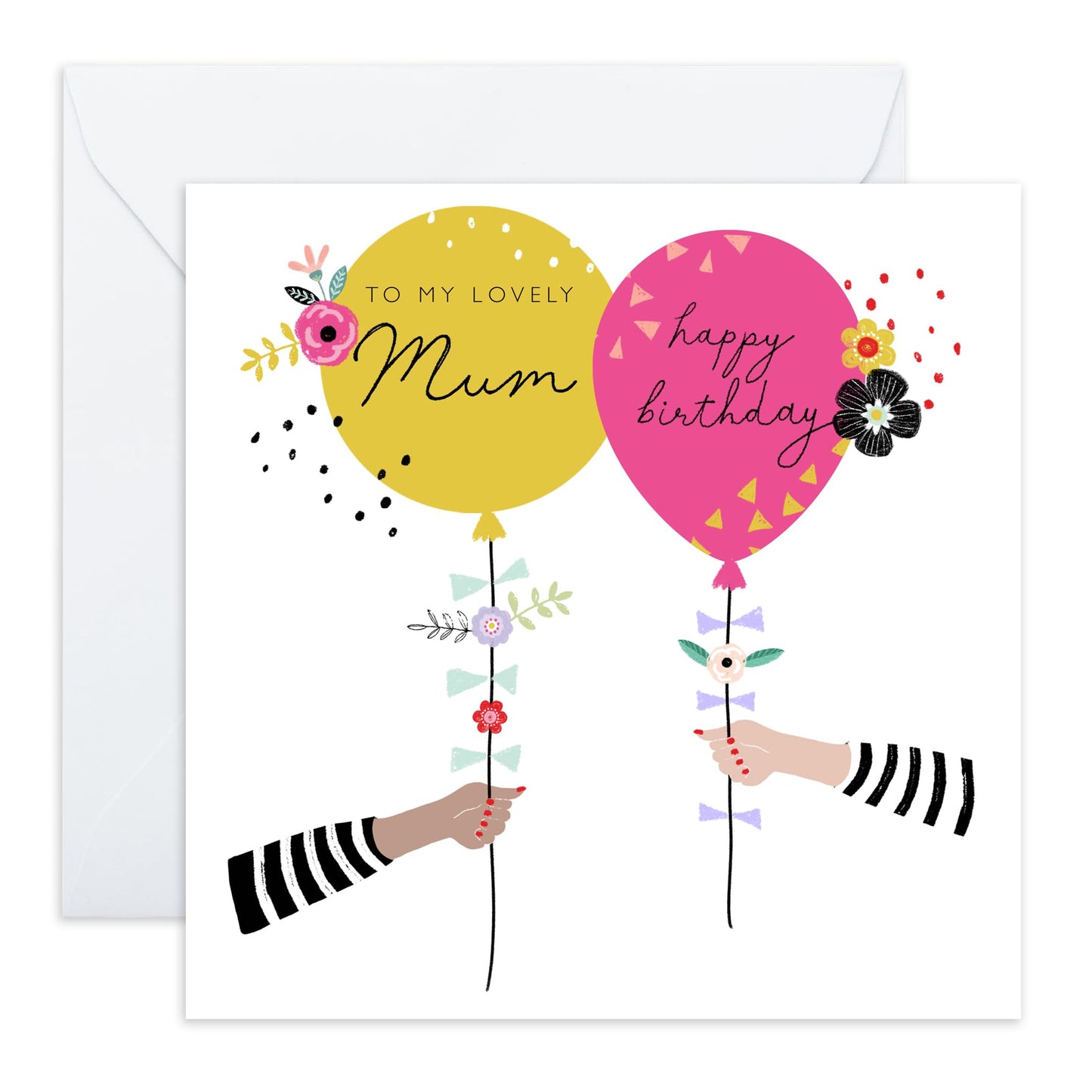 Birthday Card For Mummy - Mum Happy Birthday Balloons - Greeting Card For Mum - Birthday Card For Mother From Son Daughter - Pretty Greeting Card For Mum - Comes With Fun Stickers - By Central 23