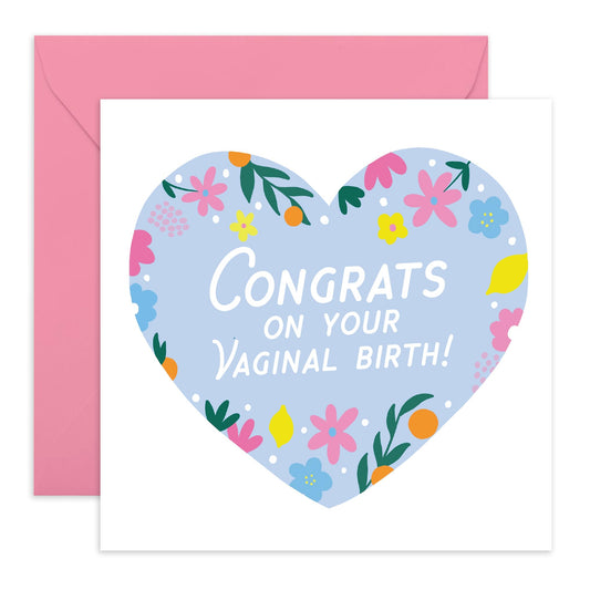Birth Affirmations Cards For Labor - Congrats On Your Vaginal Birth - Cheeky Pregnancy Gifts For Women Sister Friends New Mum - New Baby Congratulations Card - Comes With Stickers By Central 23