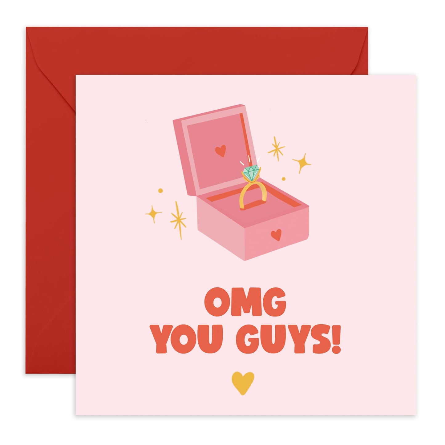 Engagement Card For Fiancé - Engagement You Guys - Congratulations Card For Men Women - Valentines Day Cards Boyfriend Girlfriend Men Women - From Best Friend - Comes With Stickers By Central 23
