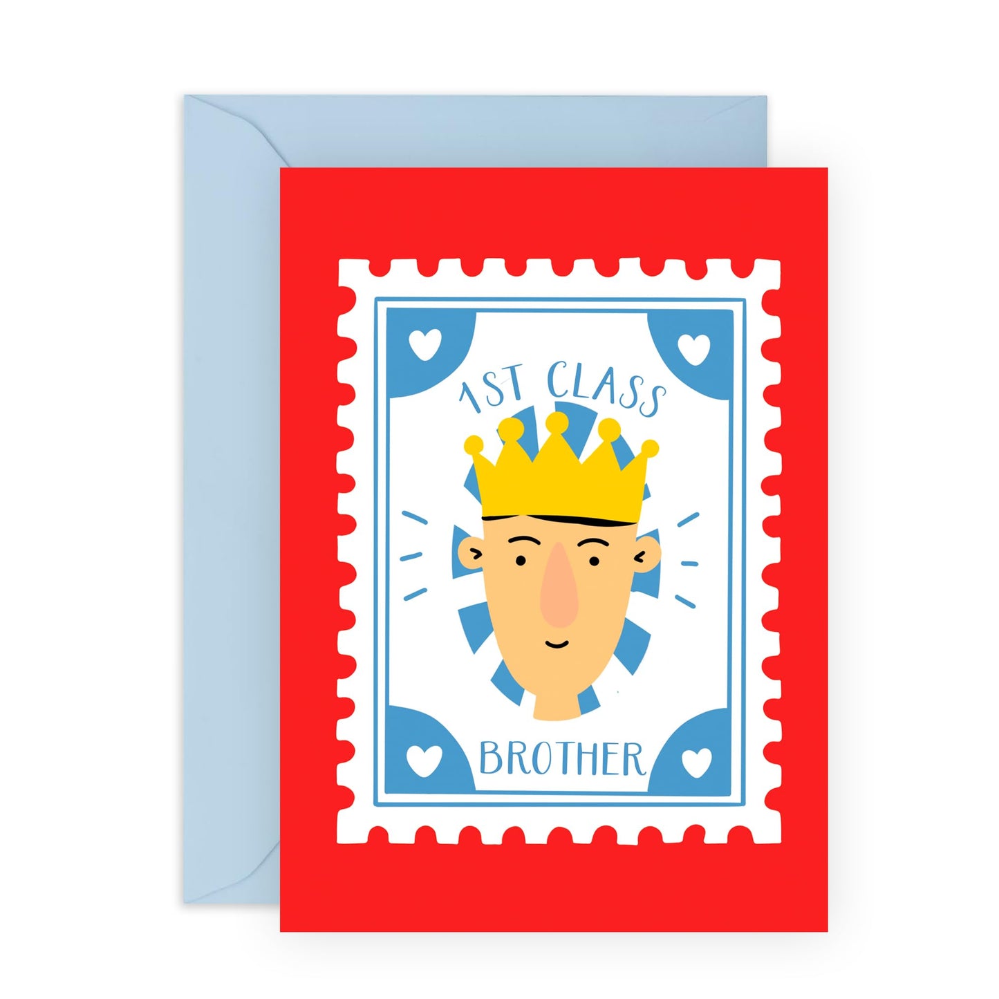Brother Birthday Card - 1st Class Dad - Celebration Greeting Cards For Siblings - Thank You Cards, Congratulations, Goodluck Brother Cards - Gifts For Him Men - Comes With Stickers By Central 23