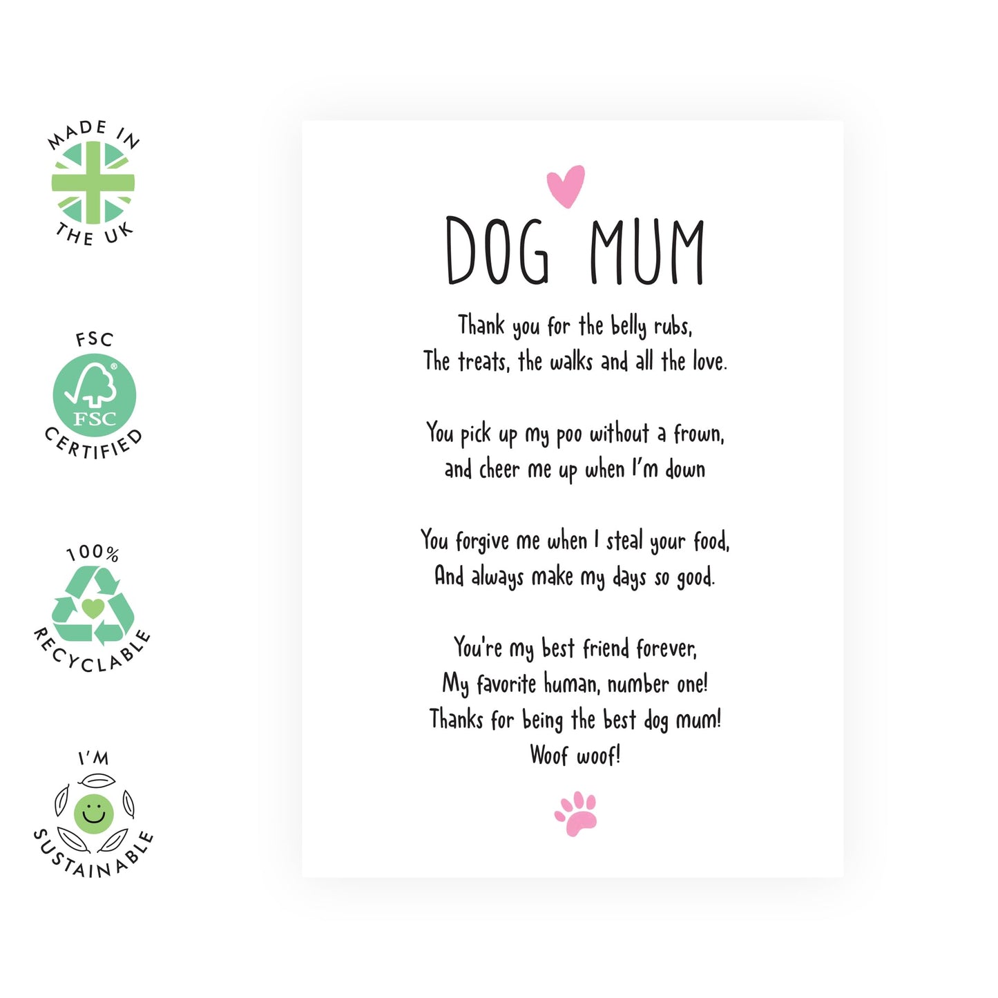 Dog Birthday Card - To The Best Dog Mum - Cute Birthday Cards For Men Women - Greeting Cards For Dog Mum Or Dad - Mothers Day Cards For Mum - Friends Birthday Card - Comes With Stickers By Central 23