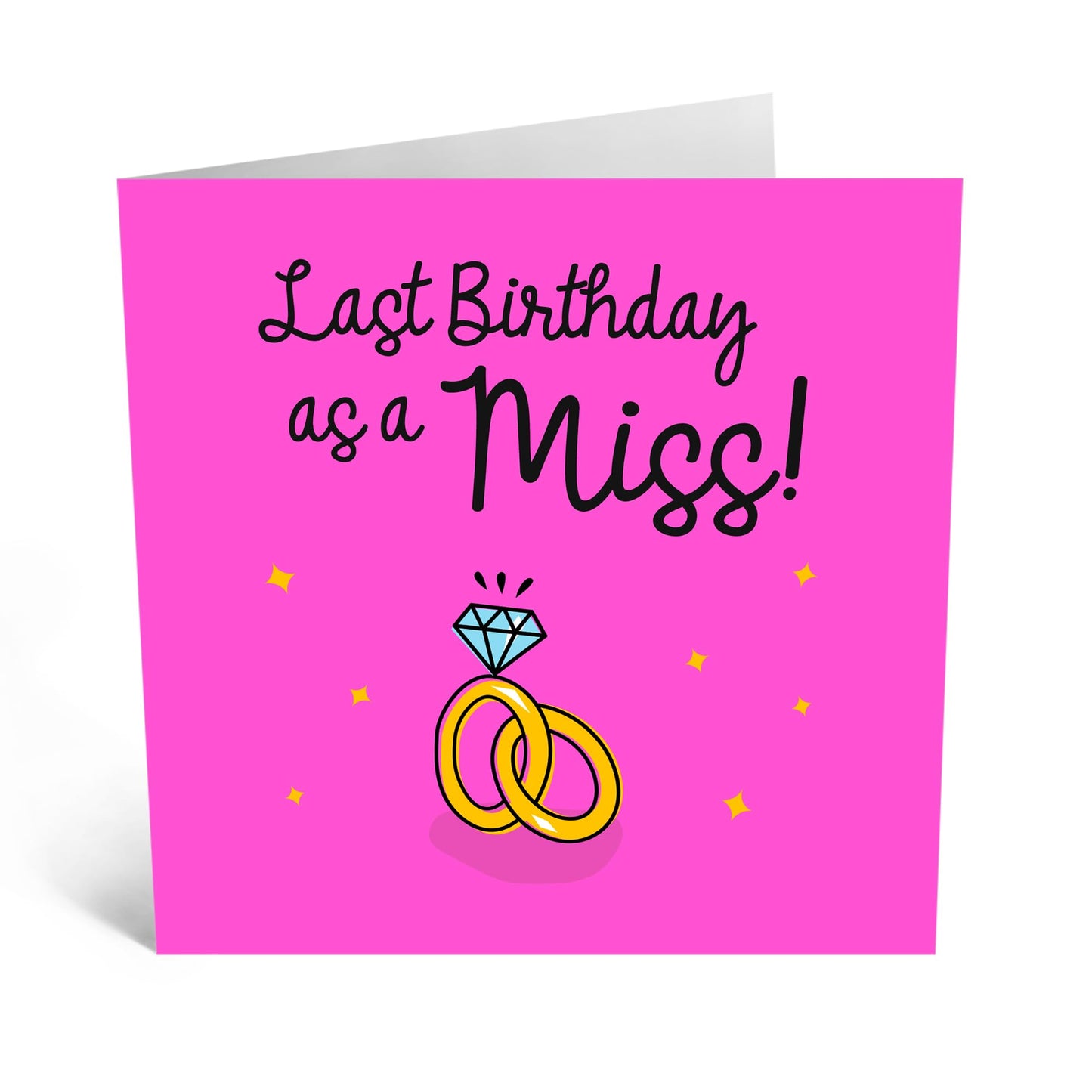 Greeting Card - 'LAST BIRTHDAY AS A MISS' - Ideal for Celebrating a Milestone Birthday Before Tying the Knot - With Touch of Fun and Sentiment to a Special Occasion - Comes with Stickers by Central 23