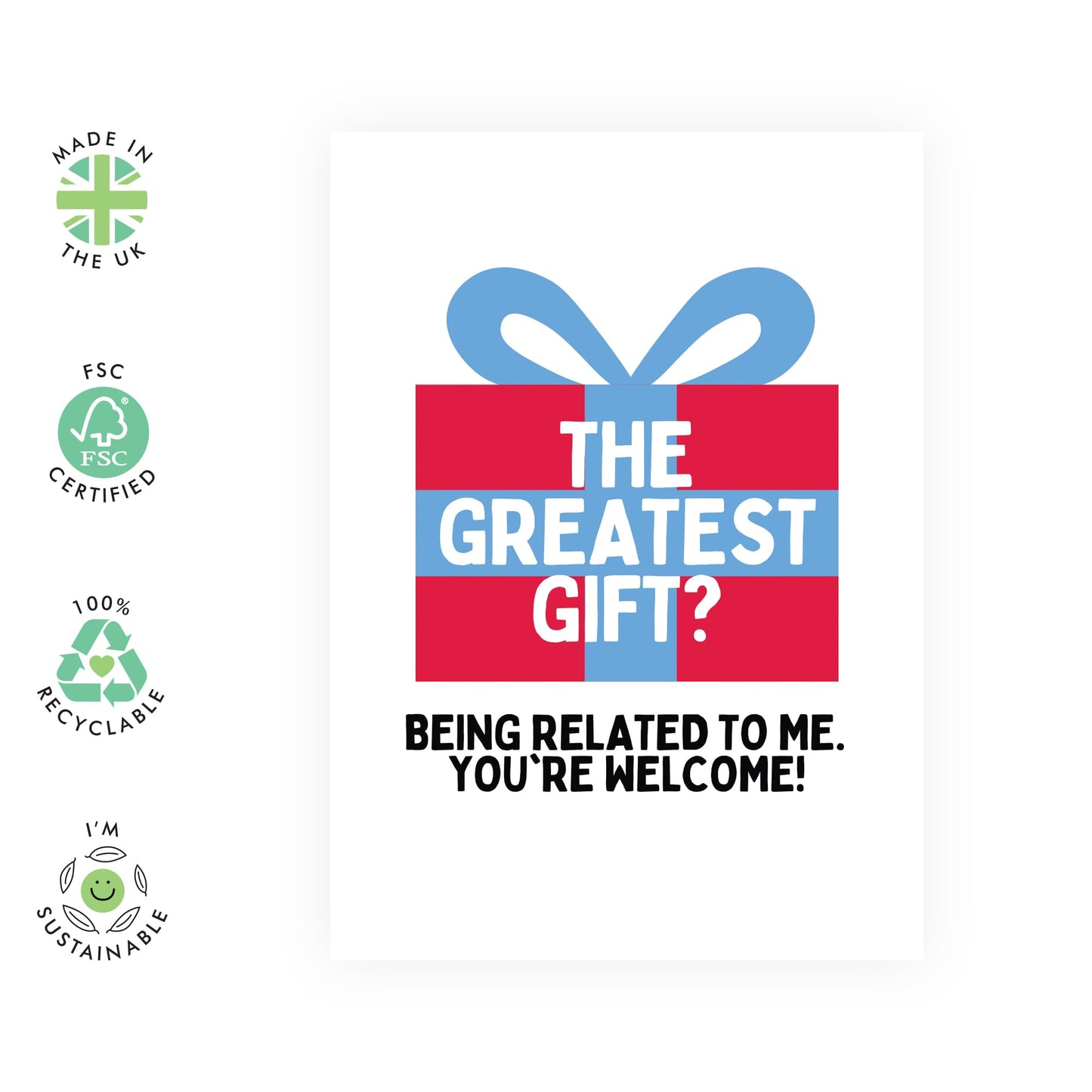 Sister Birthday Card - Being Related To Me - Brother Birthday Cards - Funny Greeting Cards For Men Women Mum Dad - Gifts For Niece Nephew Cousin - Comes With Stickers - By Central 23